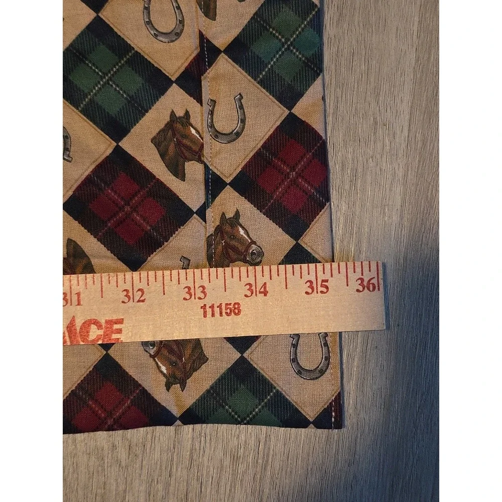 Vintage Handmade Cotton Patchwork Baby Blanket 35x35 Horse Horseshoe Cowboy West